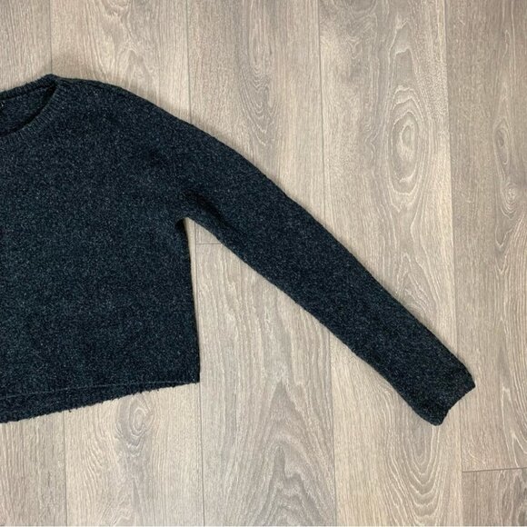 BCBG Women's Ida Sweater Cropped Wool Blend Pullover Fuzzy Black Size Small - Picture 8 of 13